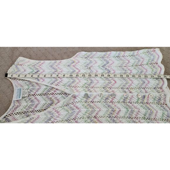 Van Heusen For Her Vtg 90's Multi Color Cheveron Knit Sweater Vest Women's Med - Picture 5 of 7